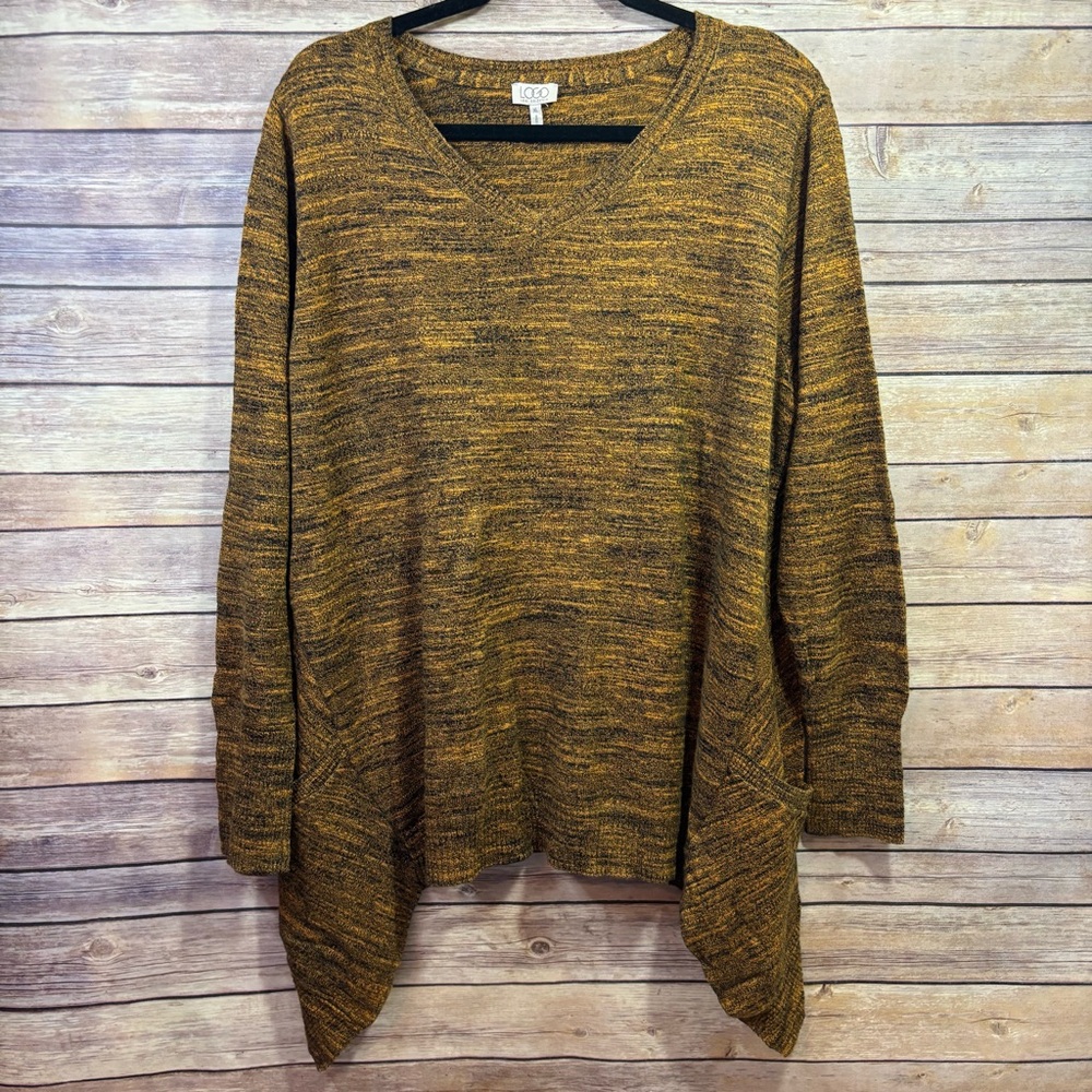 LOGO by Lori Goldstein Space Dye Cashmere Sweater Size XL